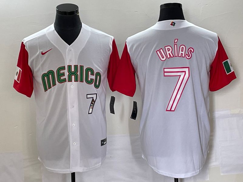 Men 2023 World Cub Mexico #7 Urias White white Nike MLB Jersey26